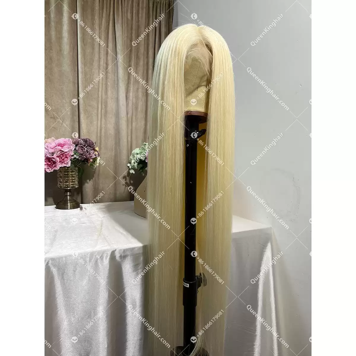 Thicker Ends European Virgin Hair  blonde Hd lace Full Lace Wig 180% Density Straight
