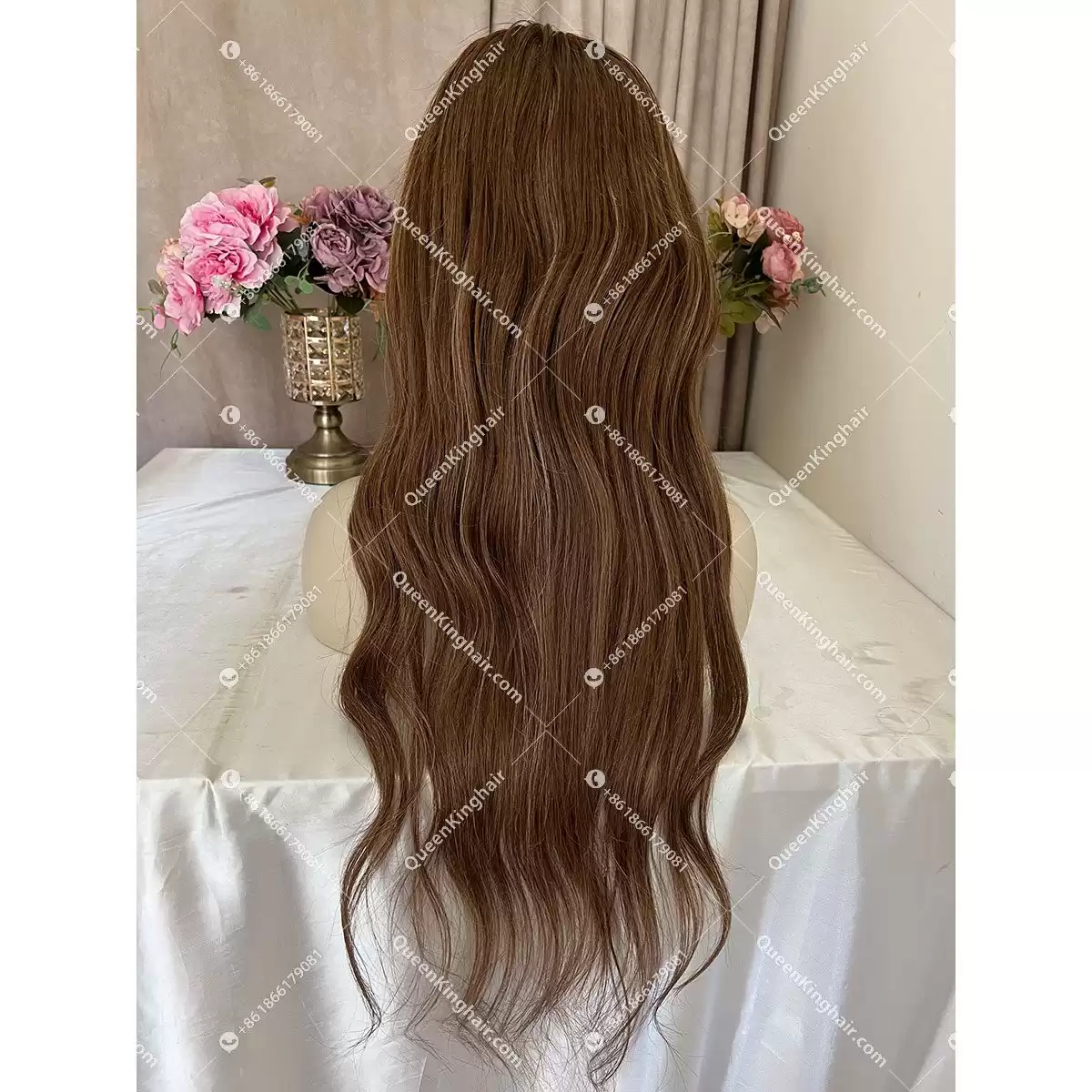 Brunette Hair Hd lace Full Lace Wig Silk Base 130% 150% Density Straight