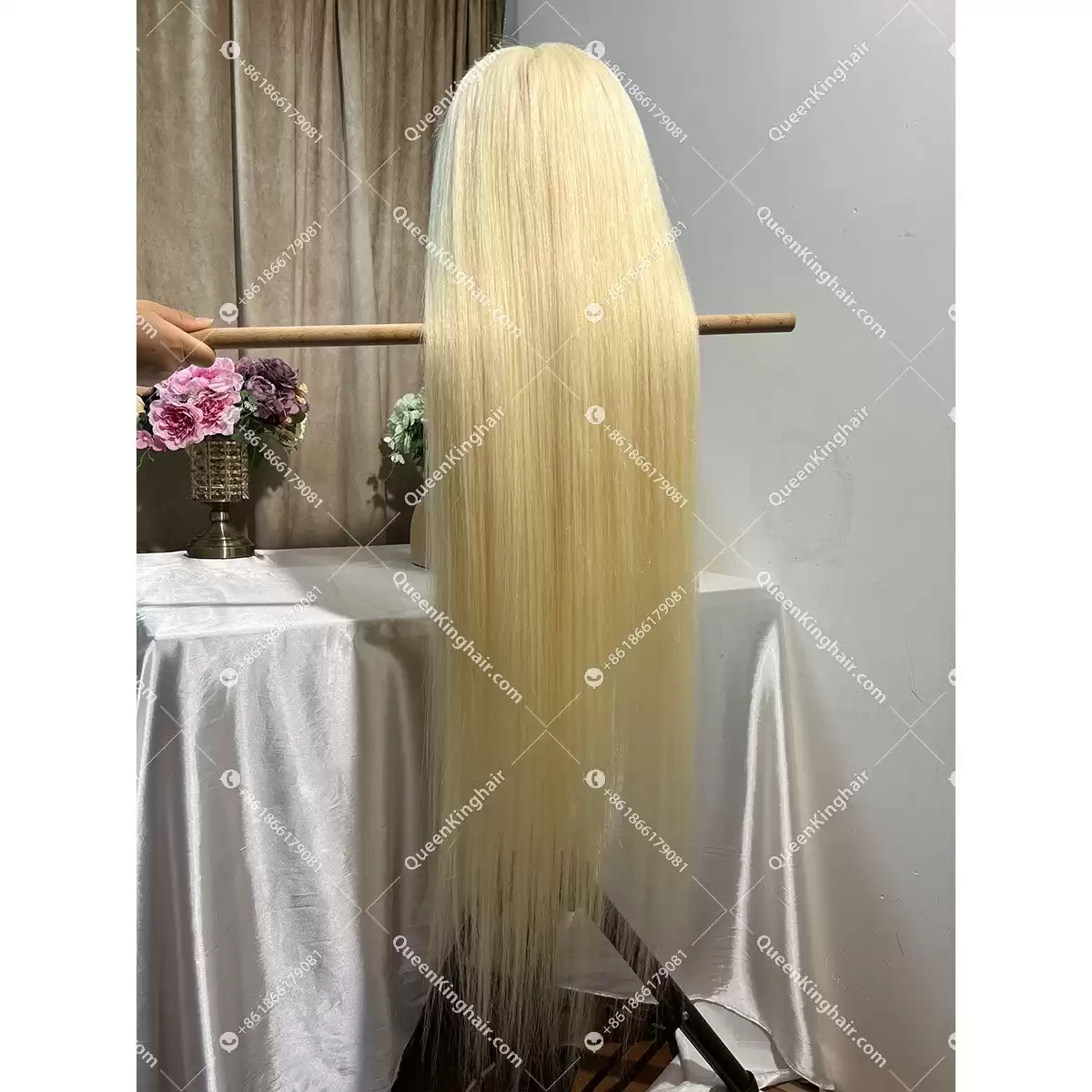 Thicker Ends European Virgin Hair  blonde Hd lace Full Lace Wig 180% Density Straight