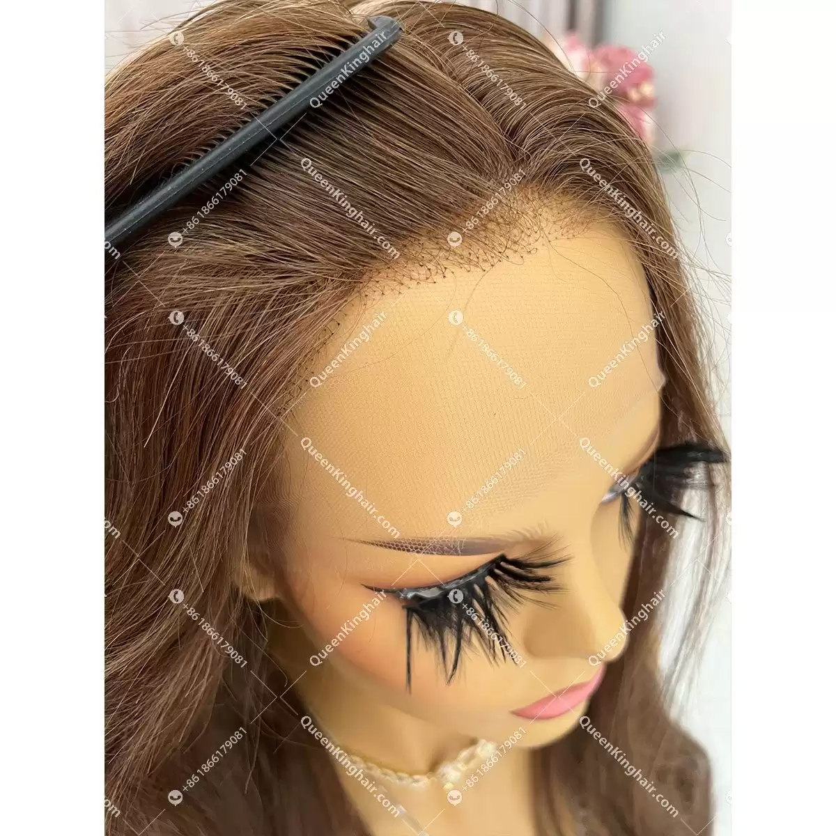 Brunette Hair Hd lace Full Lace Wig Silk Base 130% 150% Density Straight