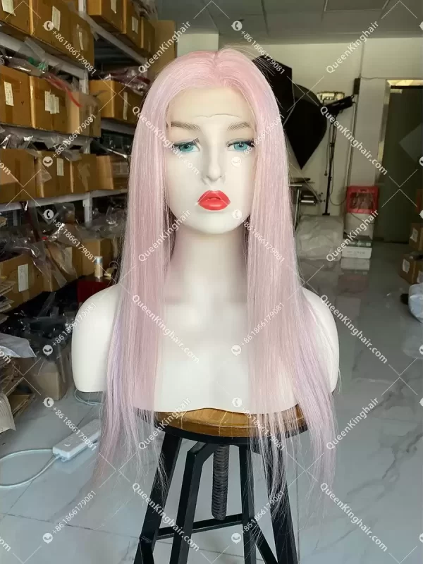 Baby Pink Virgin Hair 13x6 Transparent Lace 130% 150% 180% Density Lace Front Wig
