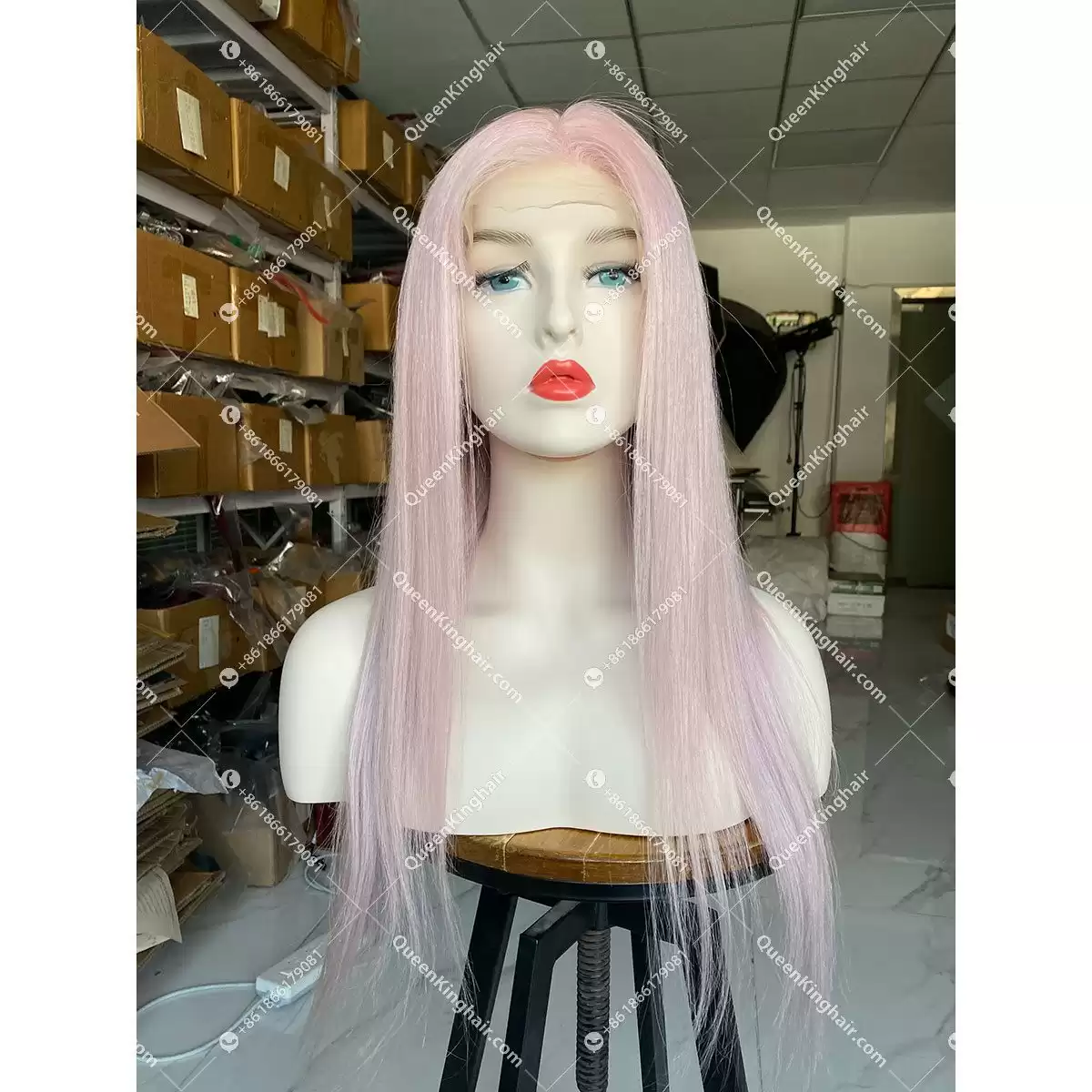 Baby Pink Virgin Hair 13x6 Transparent Lace 130% 150% 180% Density Lace Front Wig