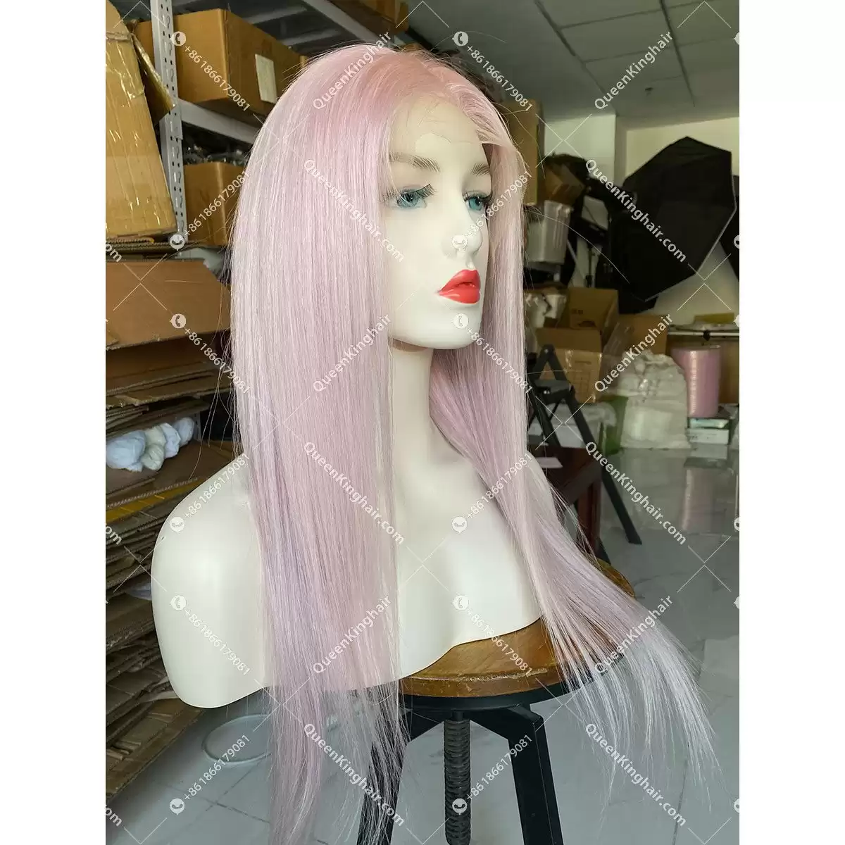 Baby Pink Virgin Hair 13x6 Transparent Lace 130% 150% 180% Density Lace Front Wig