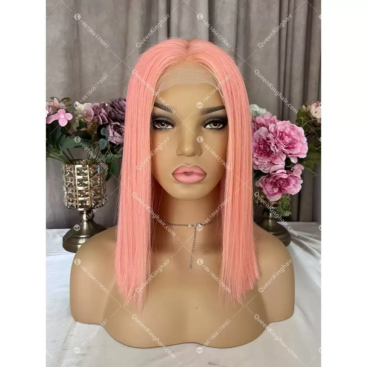 peach pink bob