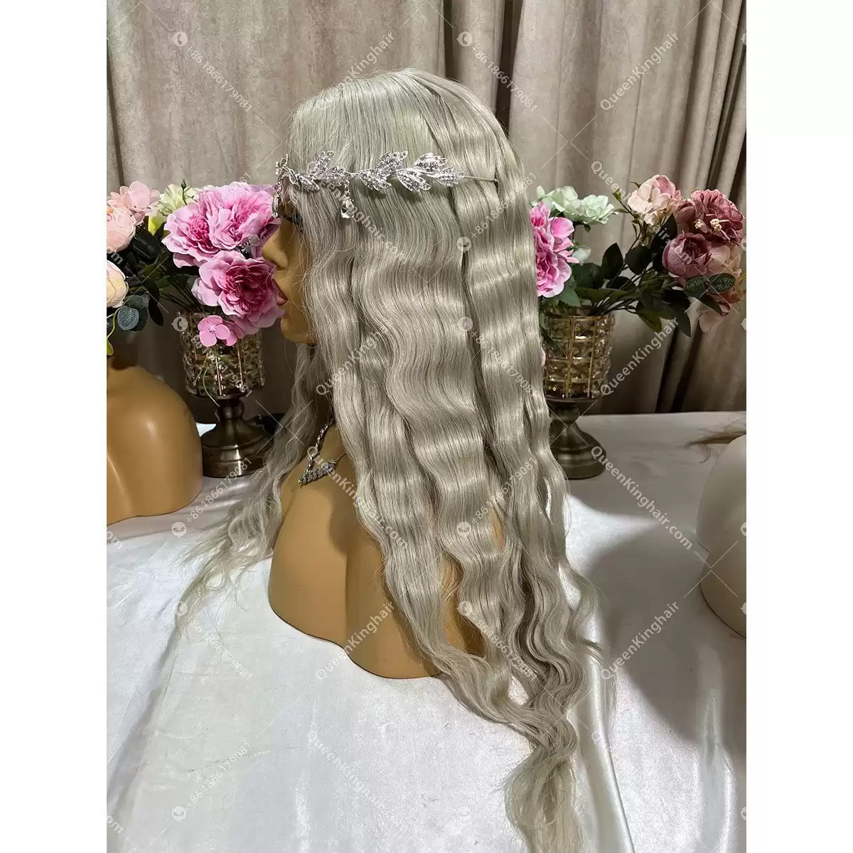 4x4 Ashy Blonde Wig 22Inches 180% Density Transparent Lace