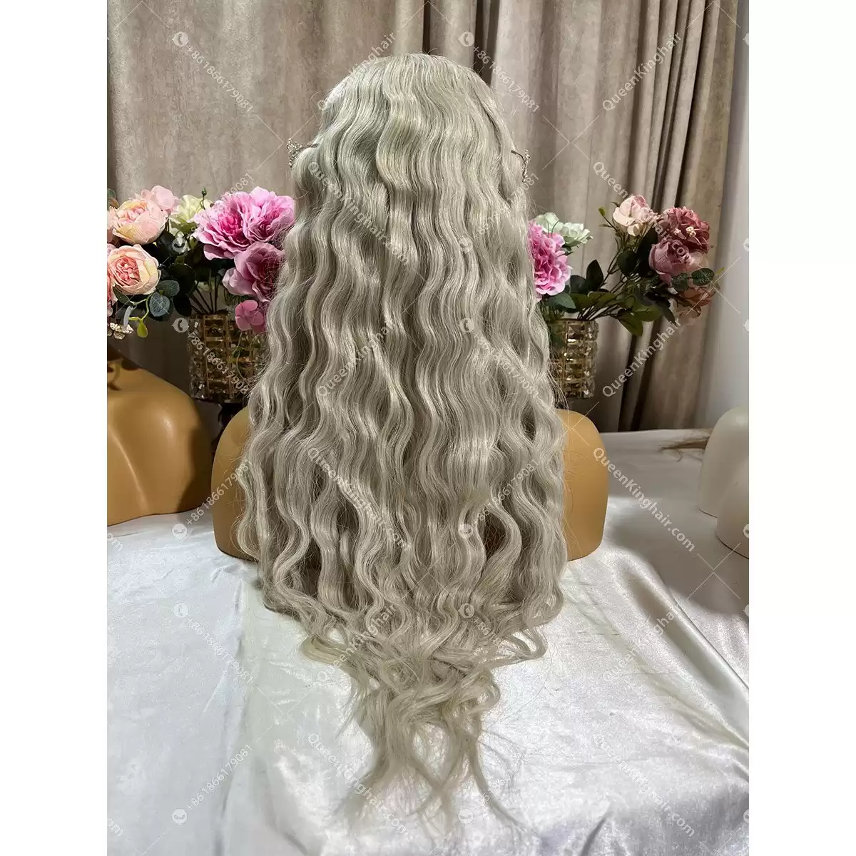 4x4 Ashy Blonde Wig 22Inches 180% Density Transparent Lace