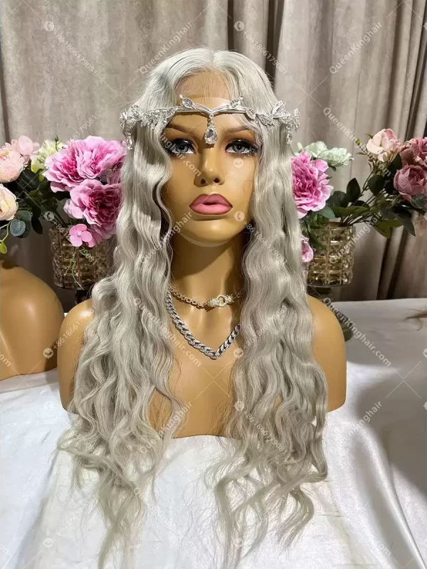 4x4 Ashy Blonde Wig 22Inches 180% Density Transparent Lace