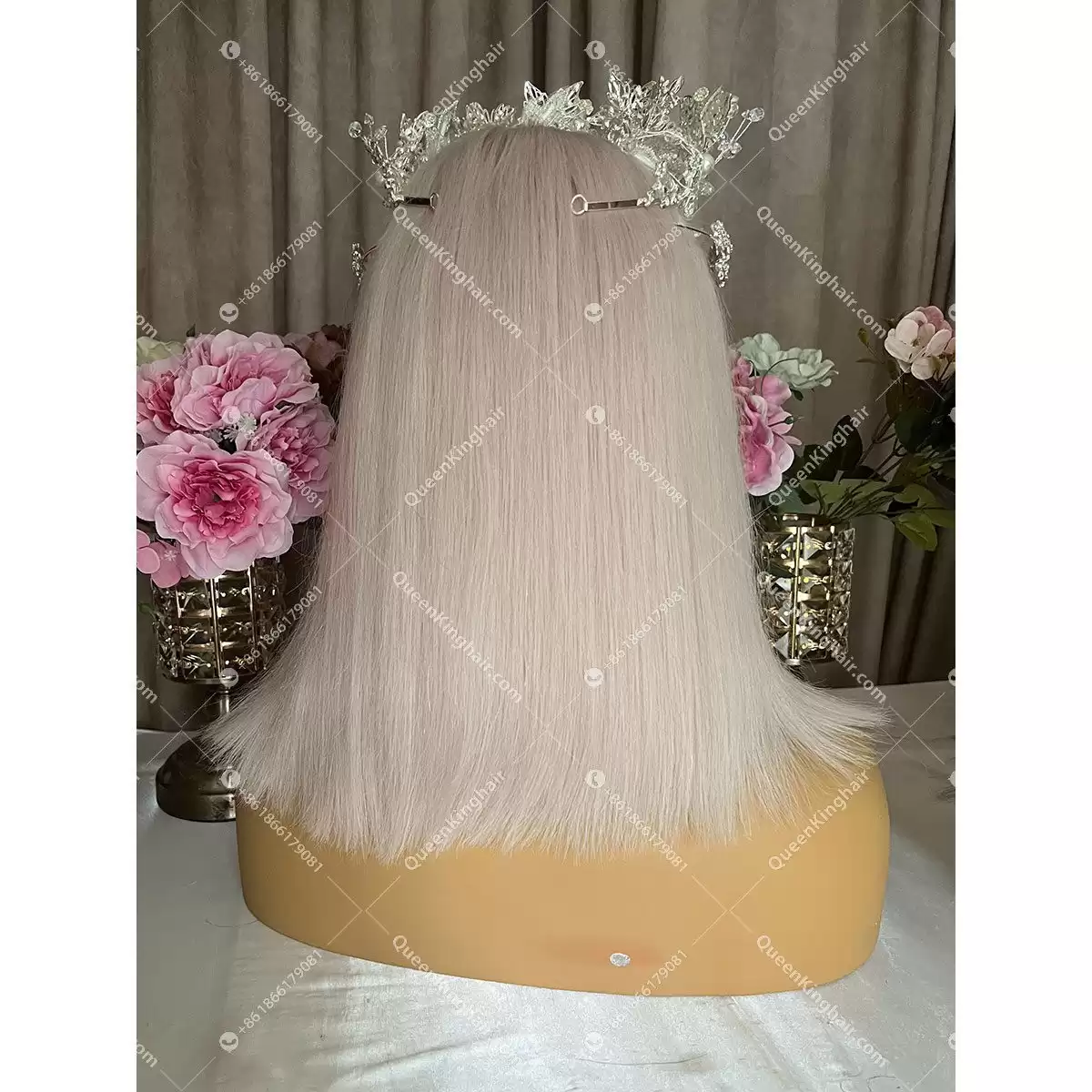 12 Inches Bob 13x6 Virgin Hair White Blonde 180% Density Transparent Lace