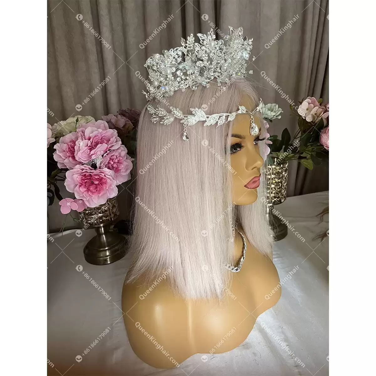 12 Inches Bob 13x6 Virgin Hair White Blonde 180% Density Transparent Lace