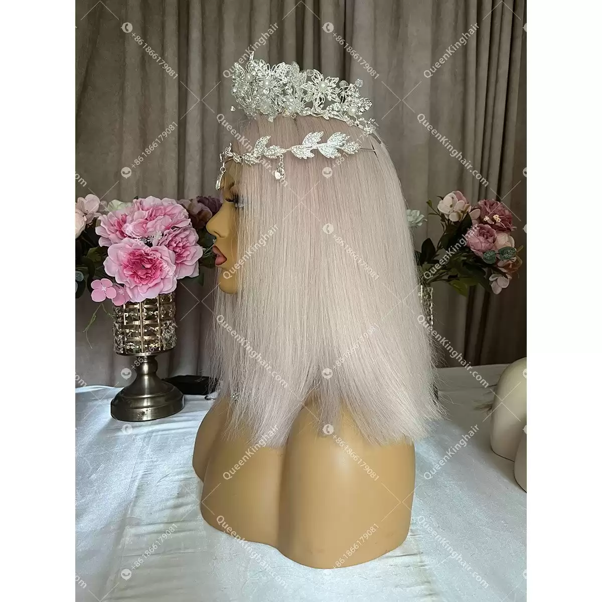 12 Inches Bob 13x6 Virgin Hair White Blonde 180% Density Transparent Lace