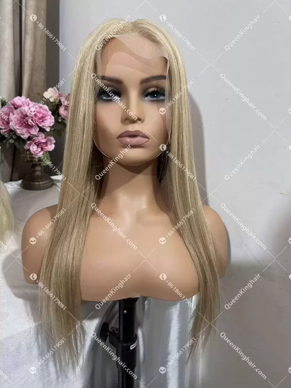Gigi Lace Frontal Wig Brown with blonde balayage, natural blonde 13x6 150% density transparent lace