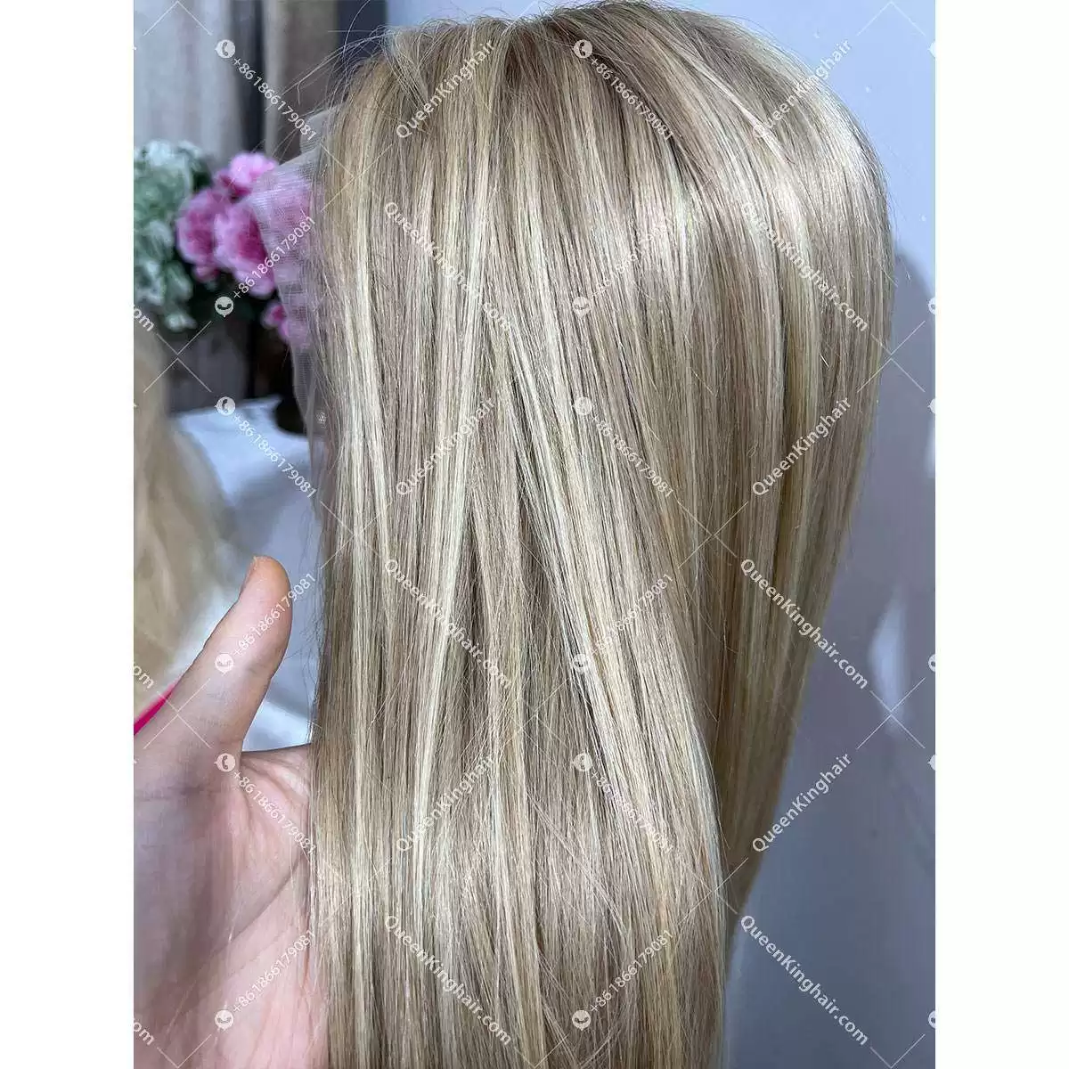 Gigi Lace Frontal Wig Brown with blonde balayage, natural blonde 13x6 150% density transparent lace