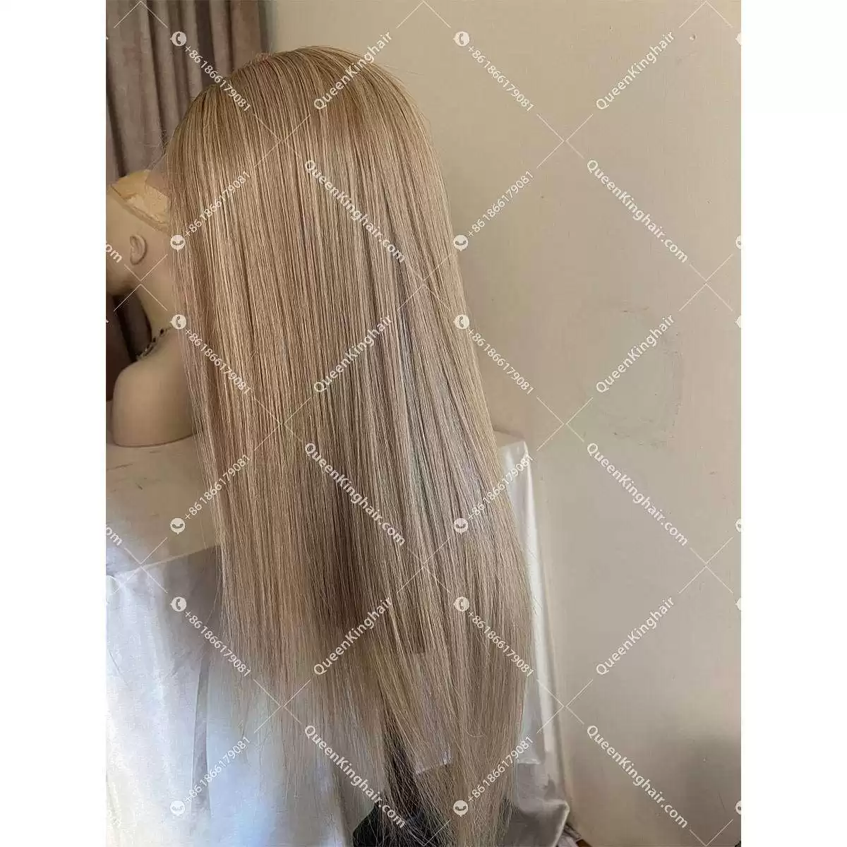 Gia transparent lace 13x1 lace front wig natural look T part wig Ashy Color hair