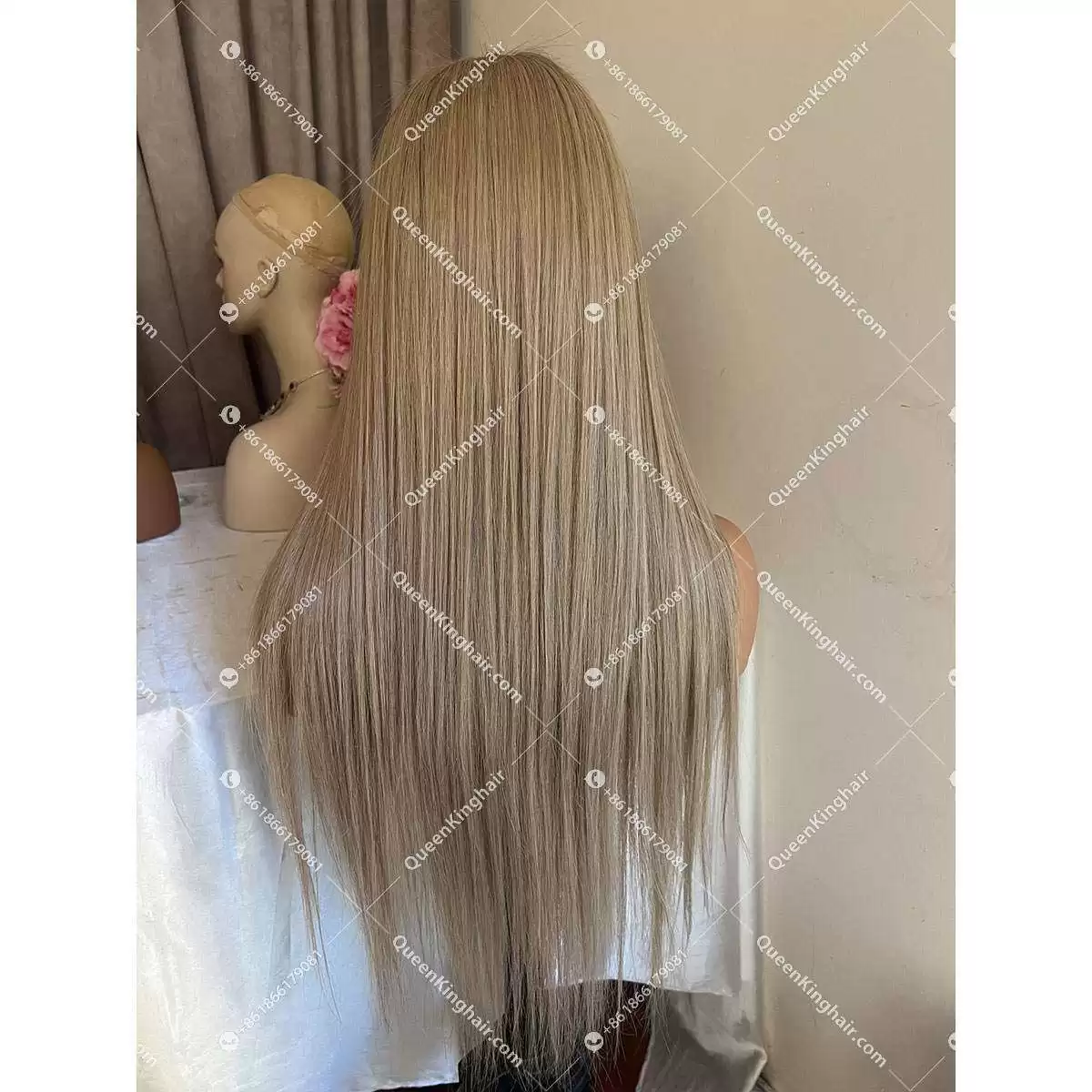 Gia transparent lace 13x1 lace front wig natural look T part wig Ashy Color hair