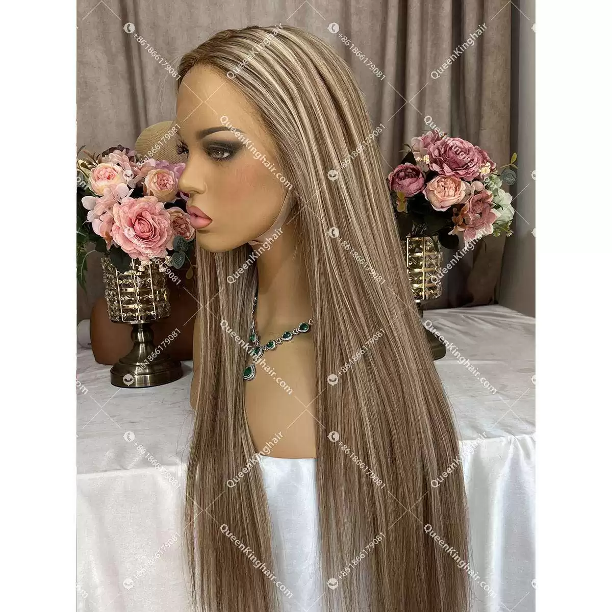 Virgin hair Blair brown with blonde balayage full lace 180% density Hd lace