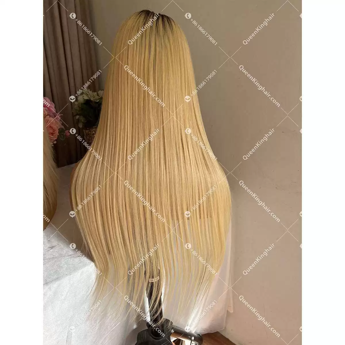 1B/613 13x6 150% density Transparent lace Remy hair frontal wig,Knots can be bleached. Prelucked Hairline