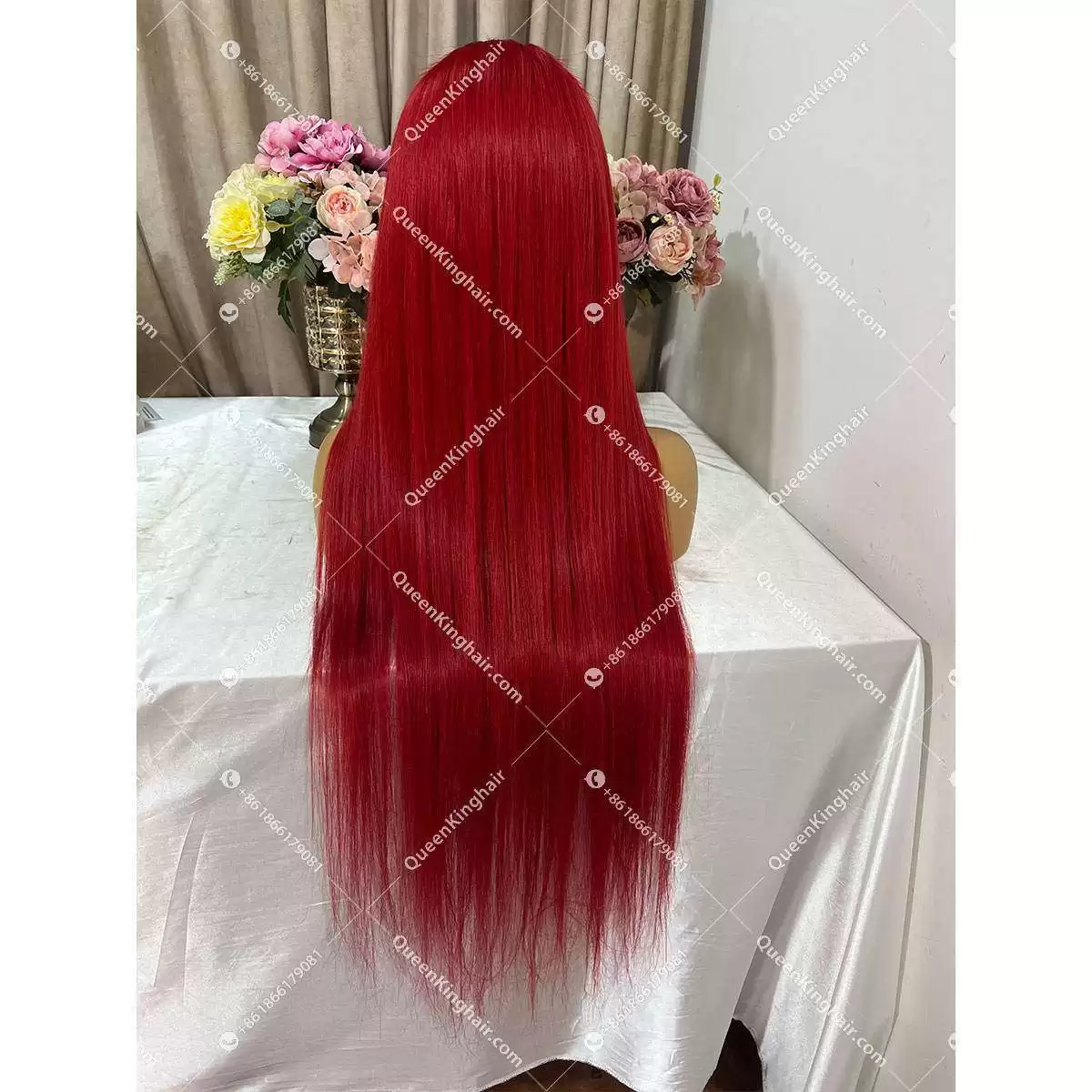 1B/Red 13x6 180% density HD lace Virgin hair frontal wig, Prelucked Hairline