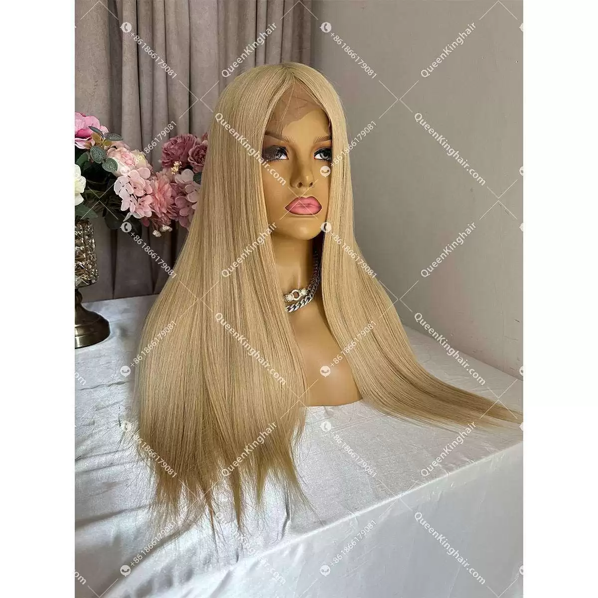 Double Drawn European Virgin Hair Blonde Wig 130% Density No short or broken hair