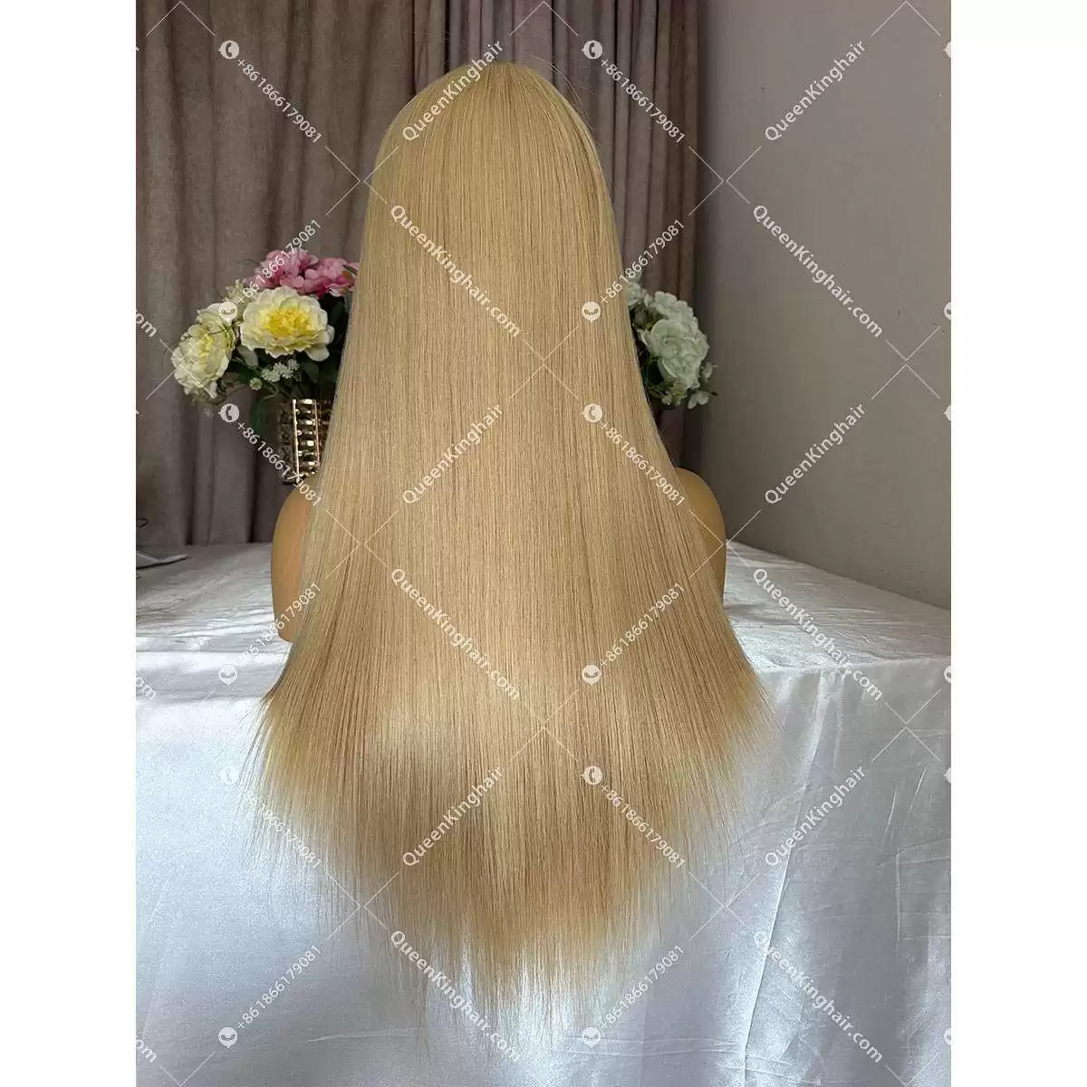 Double Drawn European Virgin Hair Blonde Wig 130% Density No short or broken hair