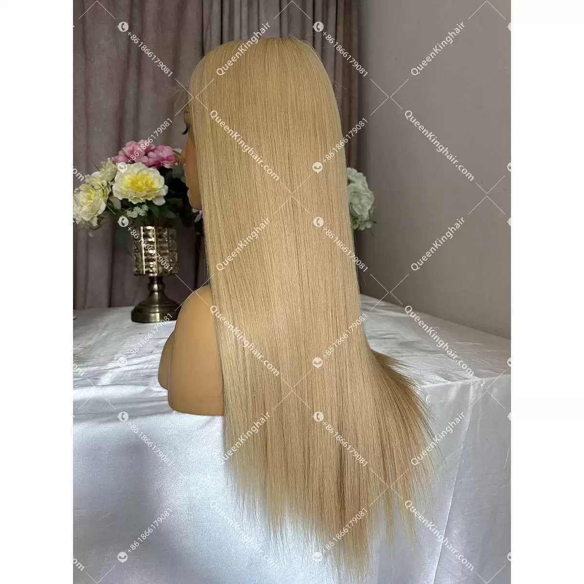 Double Drawn European Virgin Hair Blonde Wig 130% Density No short or broken hair