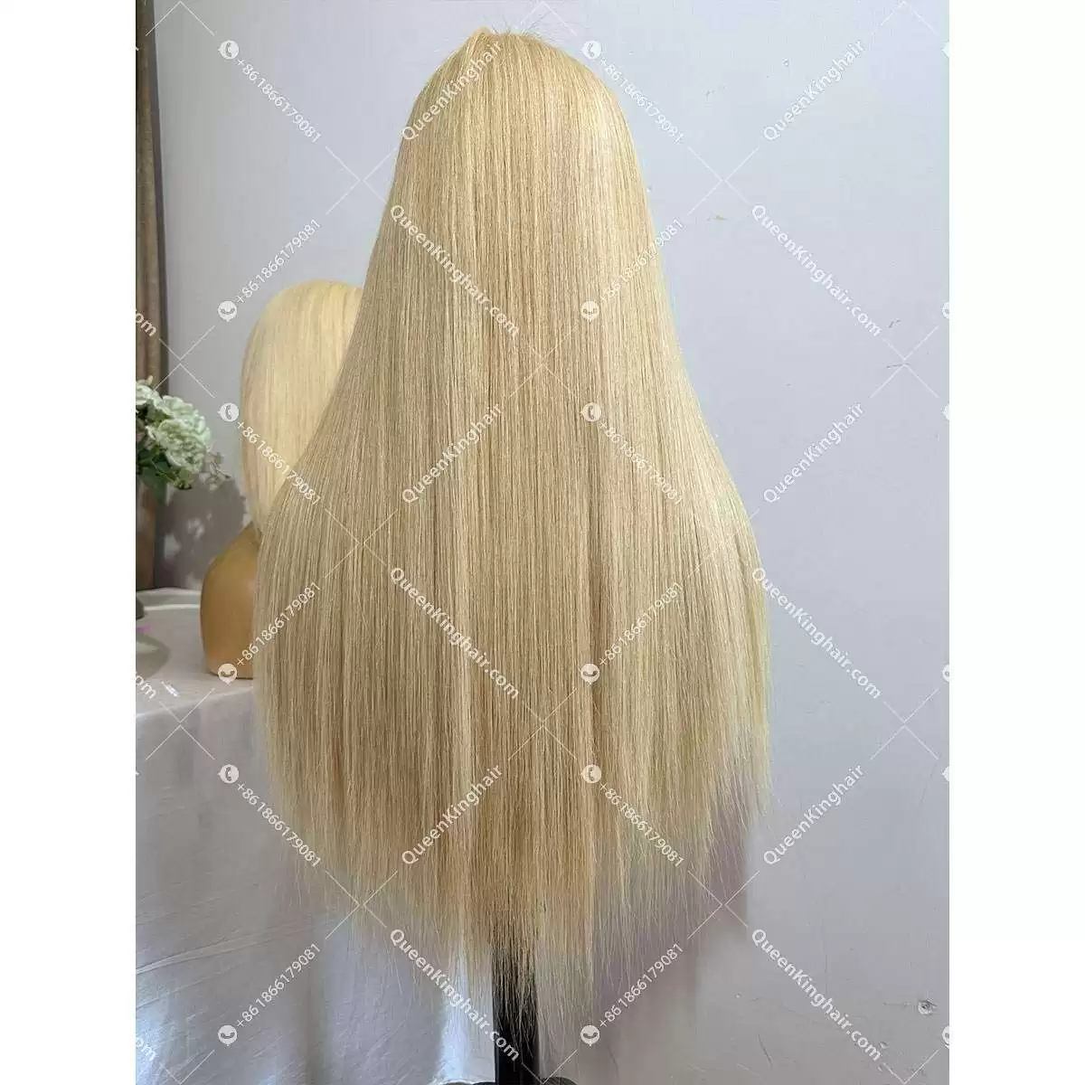 Double Drawn European Virgin Hair Blonde Wig 130% Density No short or broken hair