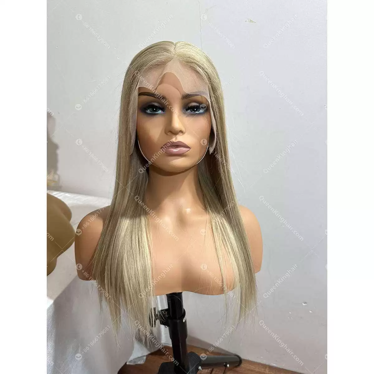 Khloe 13x6 Transparent lace 150% density Ashy blonde balayage lace front wig