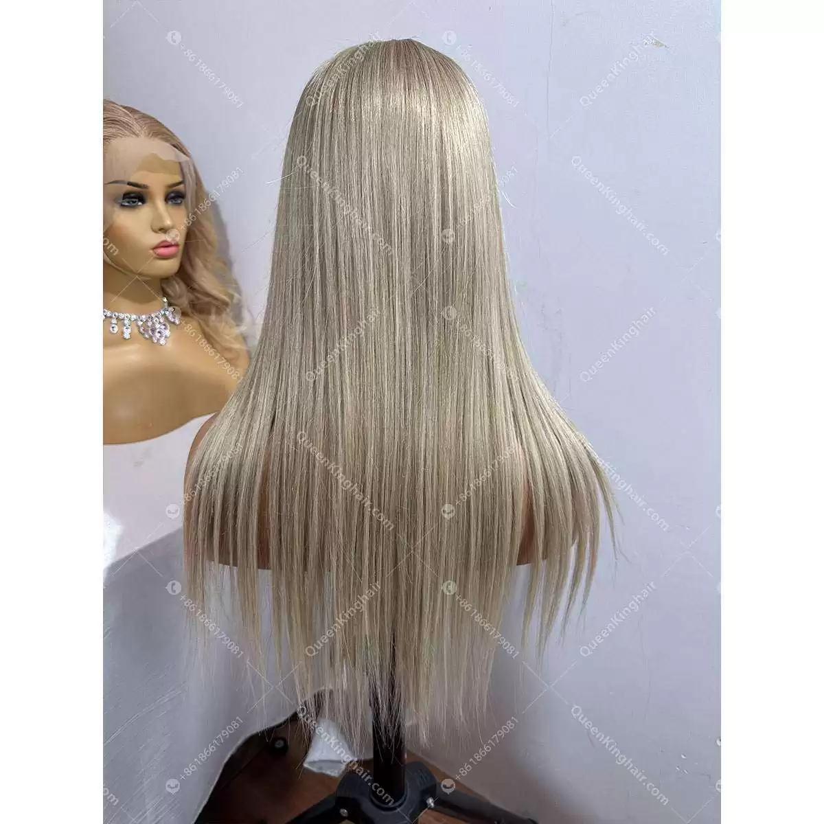 Khloe 13x6 Transparent lace 150% density Ashy blonde balayage lace front wig