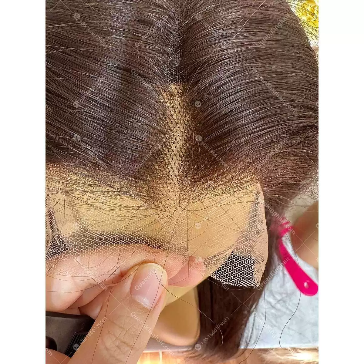 30 inches chocolate brown 13x6 full frontal 180% density transparent lace