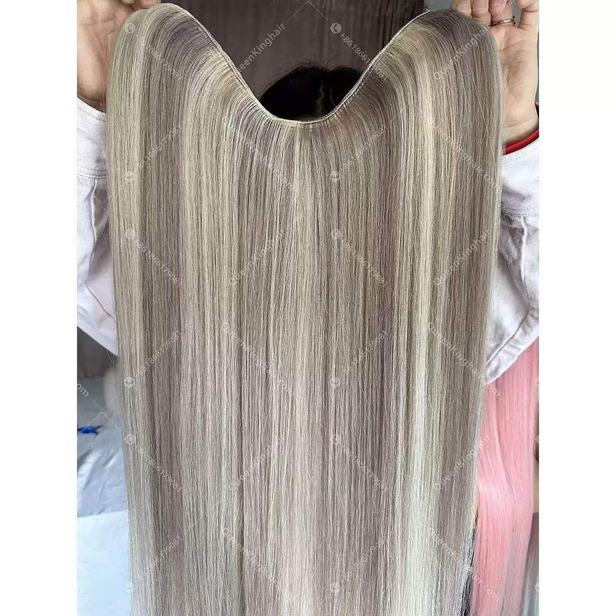 26 inches 150 grams virgin hair clip in extension balayage brown and blonde