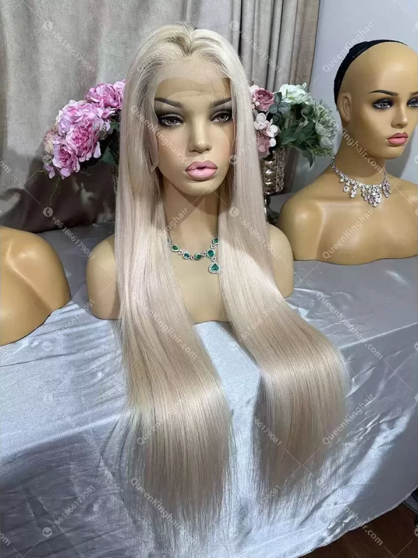 36 inches 13x6 200% density white blonde virgin hair