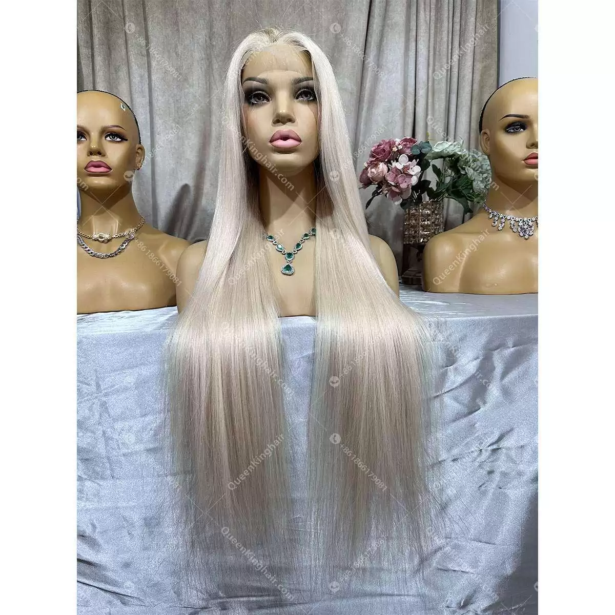36 inches 13x6 200% density white blonde virgin hair