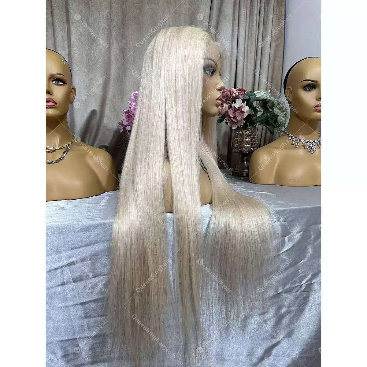 36 inches 13x6 200% density white blonde virgin hair