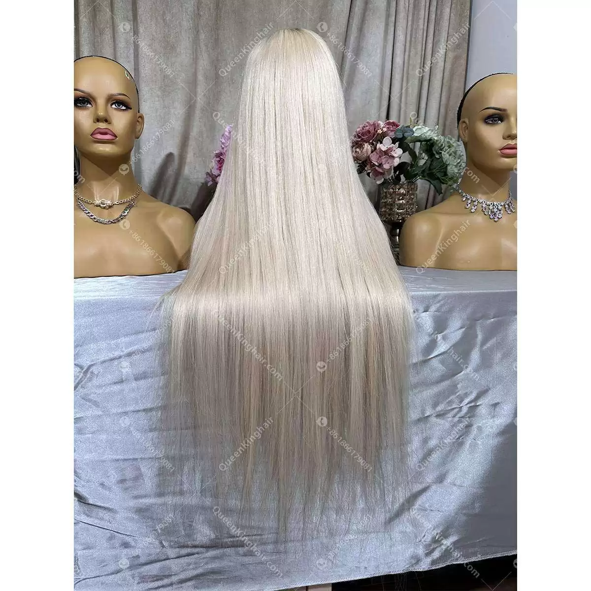 36 inches 13x6 200% density white blonde virgin hair