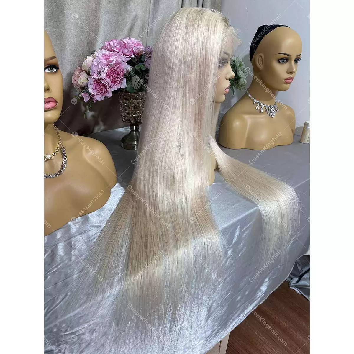 36 inches 13x6 200% density white blonde virgin hair