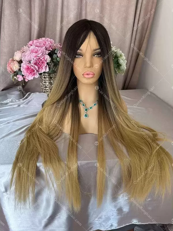 30 inches 13x6 lace front wig double drawn no short hair no tangle ombré blonde virgin hair