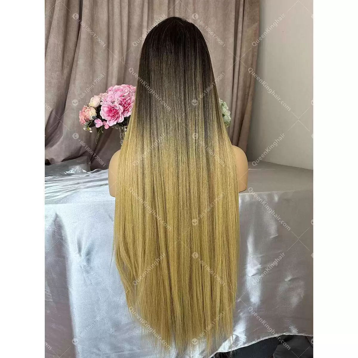 30 inches 13x6 lace front wig double drawn no short hair no tangle ombré blonde virgin hair