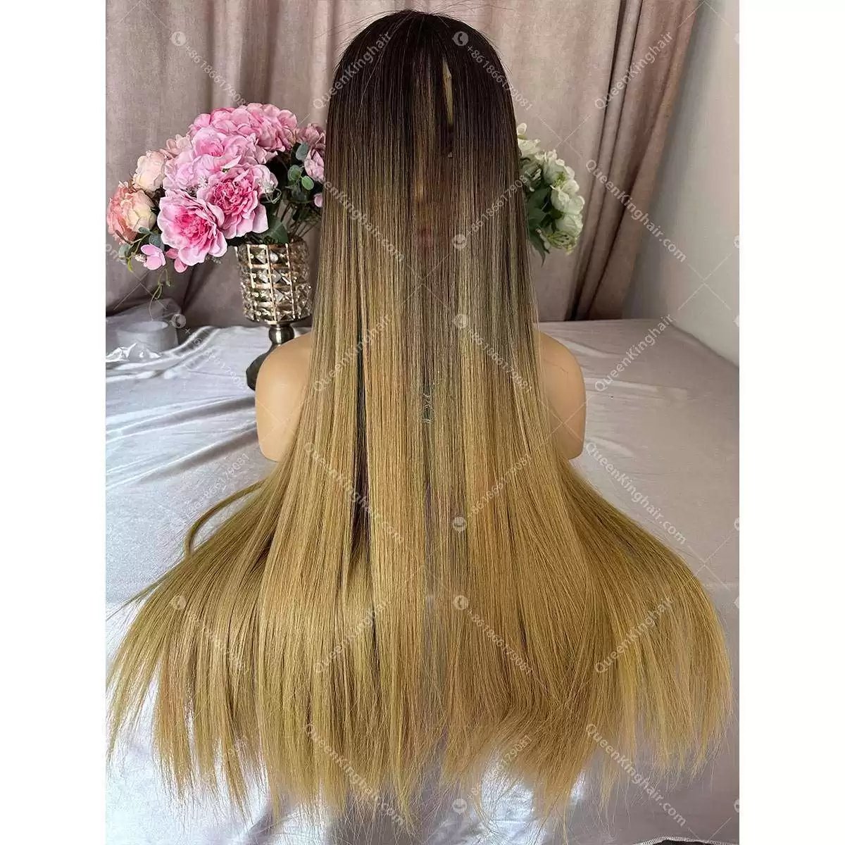 30 inches 13x6 lace front wig double drawn no short hair no tangle ombré blonde virgin hair