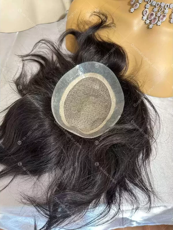 6x8 men’s toupee silk base with mono around base 100% human hair