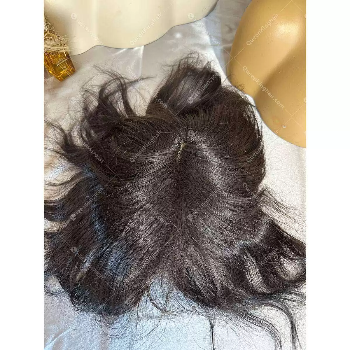 6x8 men’s toupee silk base with mono around base 100% human hair