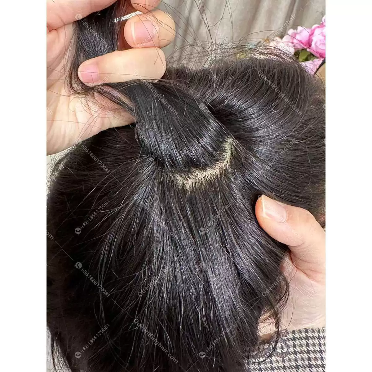 6x8 men’s toupee silk base with mono around base 100% human hair