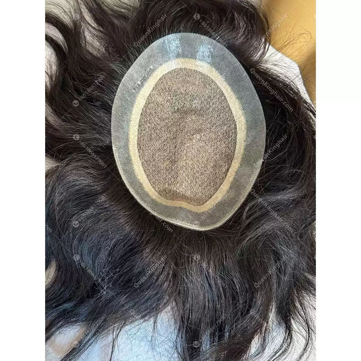 6x8 men’s toupee silk base with mono around base 100% human hair