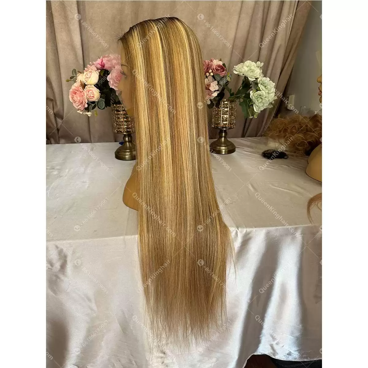 Selena Transparent lace 30 inches 13x6 200% density natural color roots with brown and blonde balayage