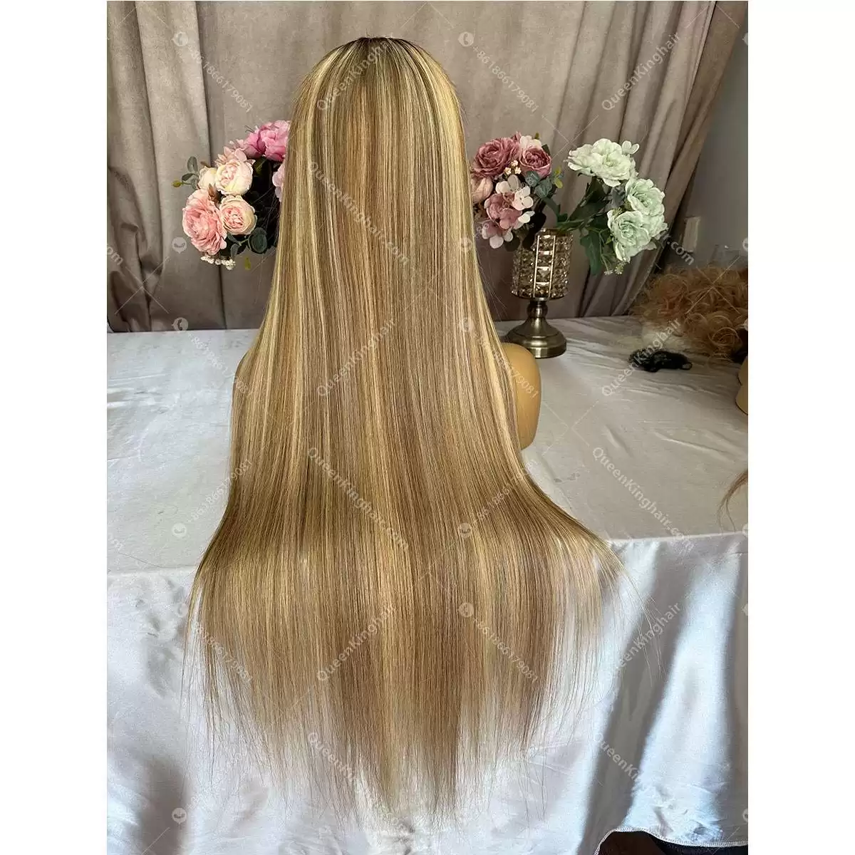 Selena Transparent lace 30 inches 13x6 200% density natural color roots with brown and blonde balayage