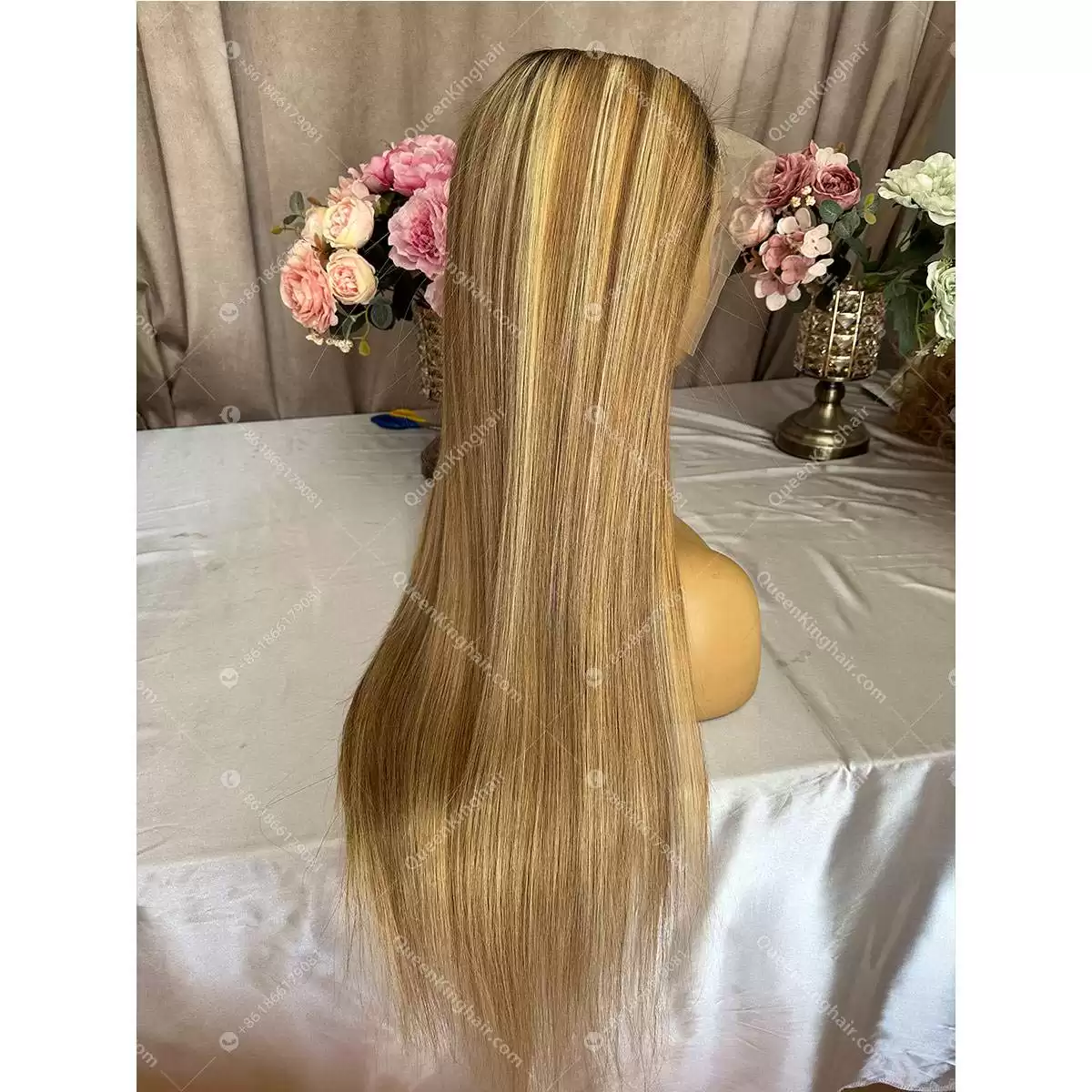Selena Transparent lace 30 inches 13x6 200% density natural color roots with brown and blonde balayage