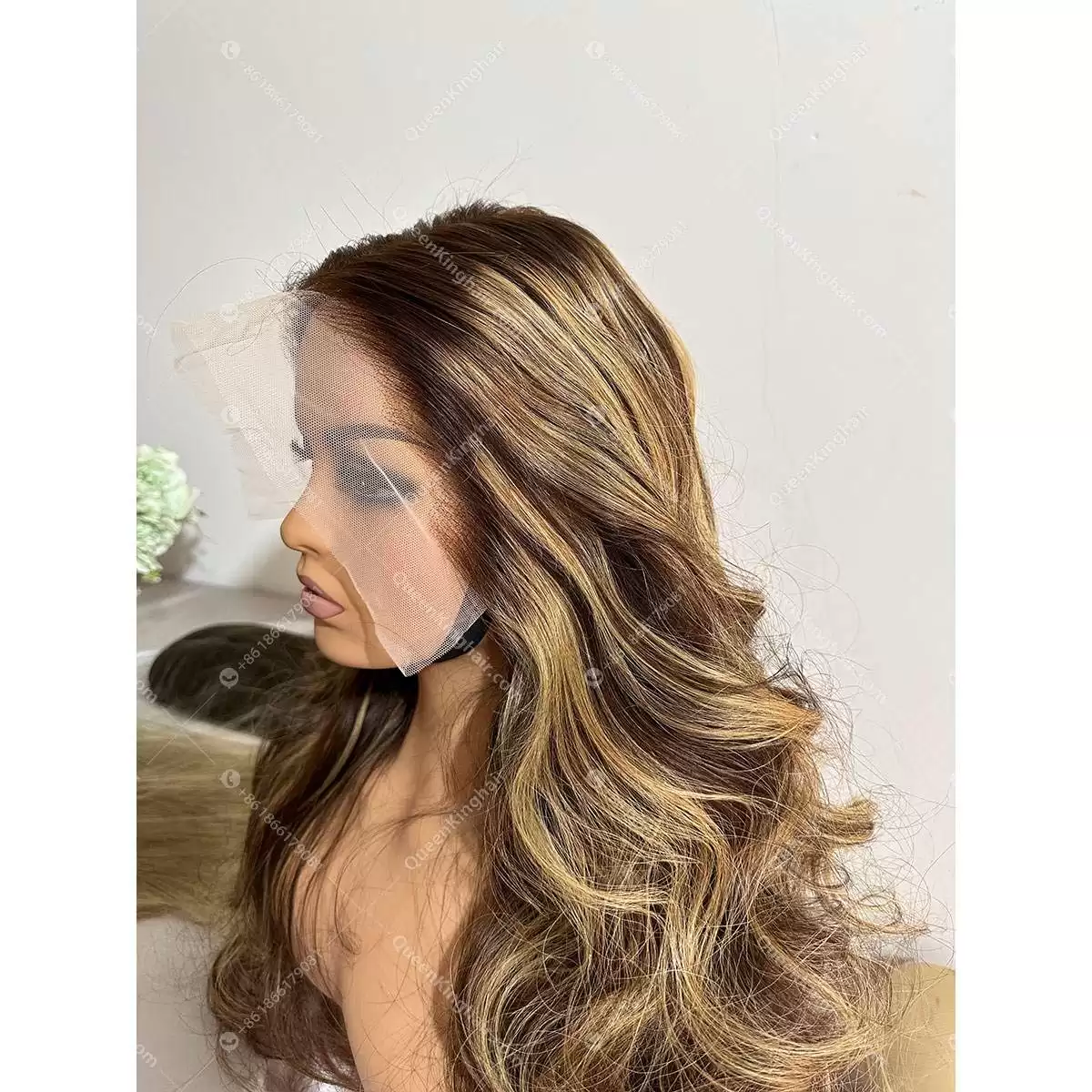 26 inches 13x6 180% density transparent lace highlight color wig remy hair preplucked hairline