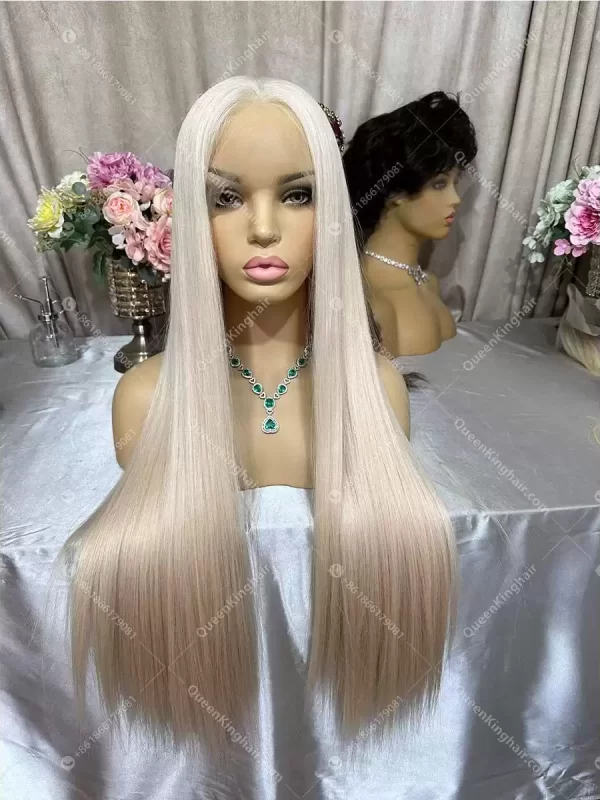 30 inches double drawn European virgin hair full lace wig all hair the same length