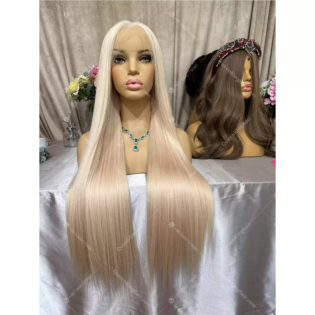 30 inches double drawn European virgin hair full lace wig all hair the same length