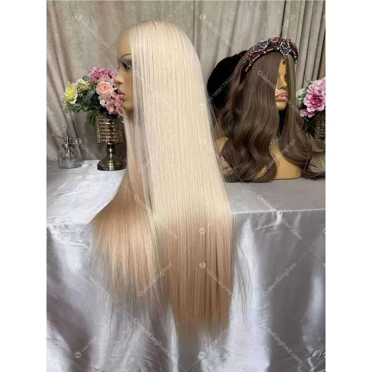 30 inches double drawn European virgin hair full lace wig all hair the same length