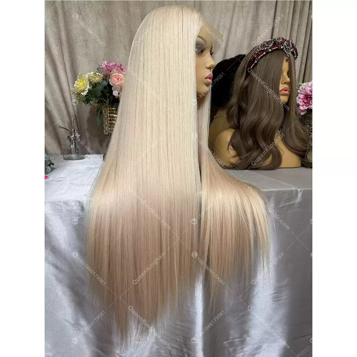 30 inches double drawn European virgin hair full lace wig all hair the same length