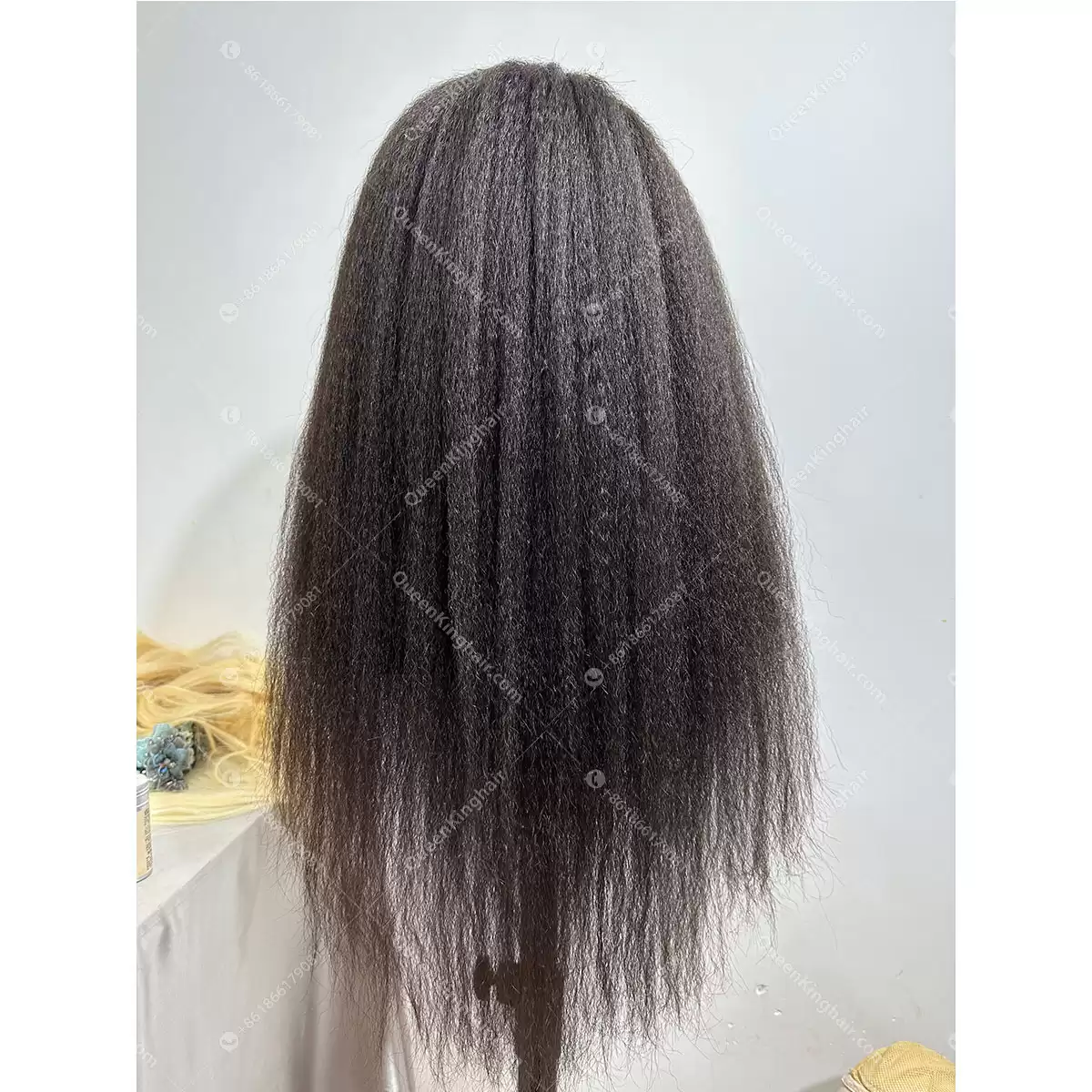 22 inches full Hd lace virgin hair 180% density natural color preplucked hairline kinky straight